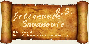 Jelisaveta Savanović vizit kartica